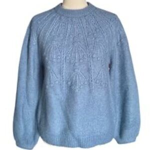 BODEN Blue Wool Alpaca Blend Crewneck Sweater Blue Size 4